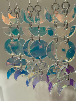 Iridescent Moon Cycle Earrings
